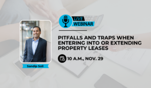 Live webinar!  Pitfalls and traps when entering into or extending property leases