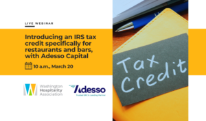 Live webinar! Introducing an IRS tax credit specifically for restaurants and bars, with Adesso Capital