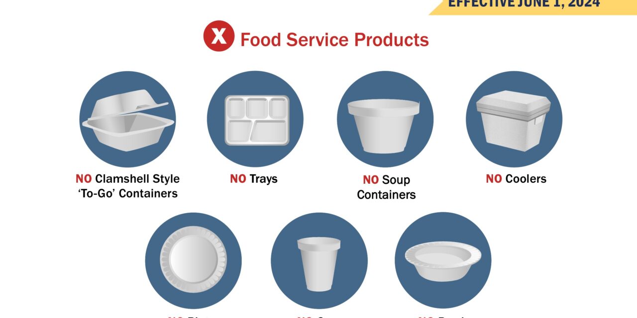 Polystyrene products banned in Washington State beginning June 1