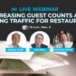 Live webinar on Nov. 5! Increasing guest counts and driving traffic for restaurants